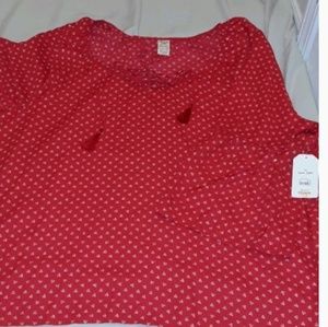 New Plus size 26-28 women red blouse